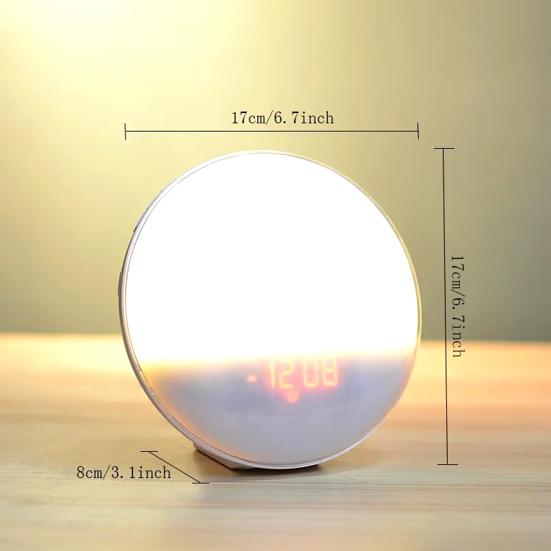 Sunrise Alarm Clock Wake up Light Clock Sunrise/Sunset Simulation Digital Clock with Night Light FM Radio Desk Clocks